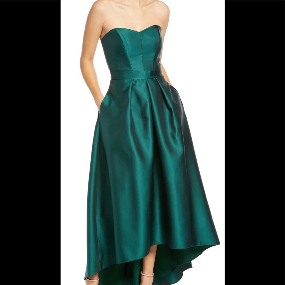 Alfred Sung Strapless High/Low Ballgown